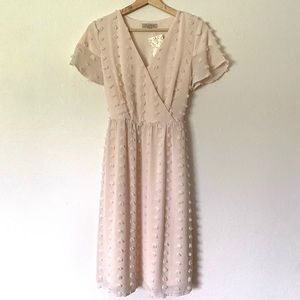 NWT Blush pink dress with Pom detail